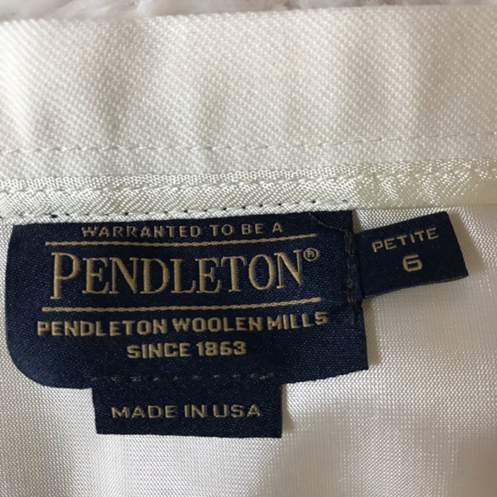 Pendleton Lined Wool Skirt Winter White Size 6p - image 4